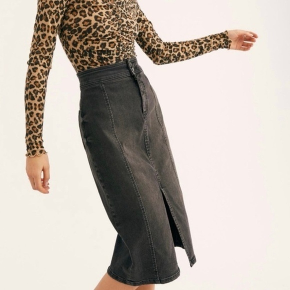 We the free grey Maddie Jean pencil  skirt